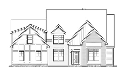Architectural rendering of a residential building facade