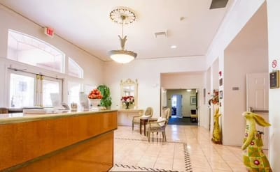 Interior view of a welcoming reception area