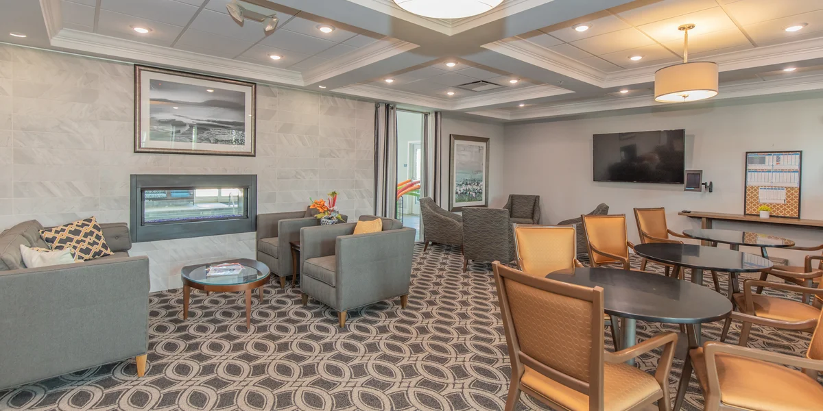 Common area lounge with comfortable seating