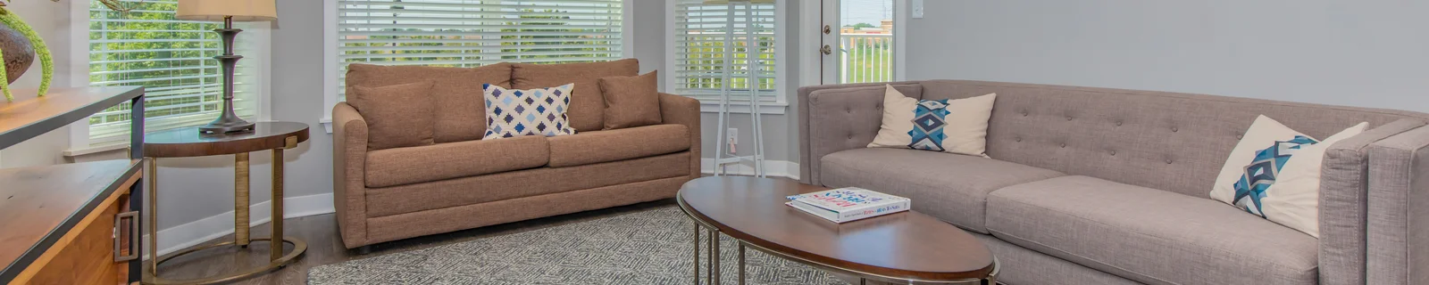 Bright lounge area with comfortable seating