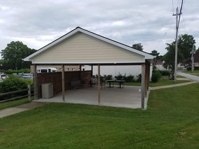 Outdoor pavilion space at a senior living facility