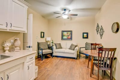 Cozy interior living area with seating and decor