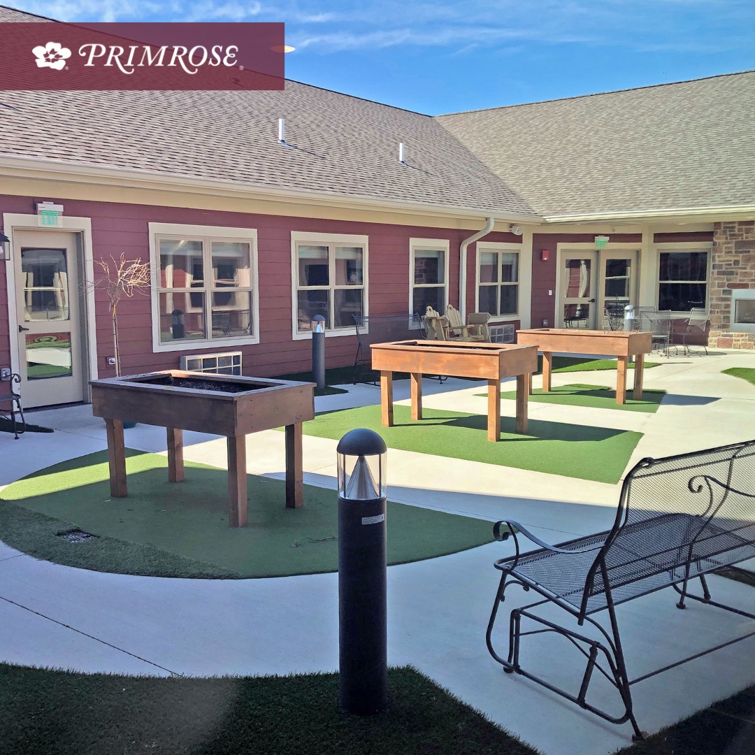 Outdoor activity area with Primrose branding