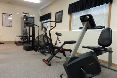 Exercise equipment in a fitness room