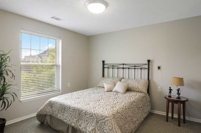 Cozy bedroom setup with natural light