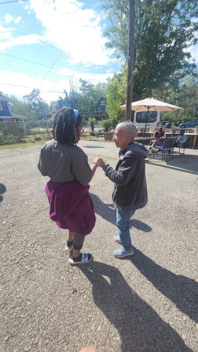 Residents enjoying time together outdoors