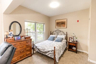 A cozy private resident bedroom with a view