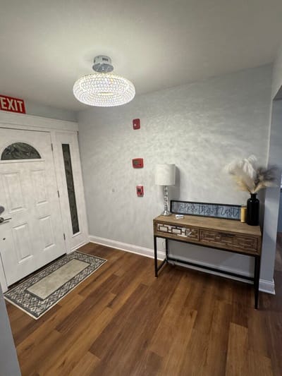 Bright interior hallway with a welcoming entrance
