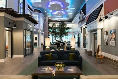 Interior view of a common area in a senior living facility
