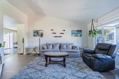 Comfortable common area with seating and decor