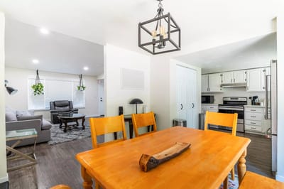 Bright and modern dining area in the facility