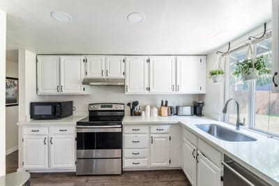 Bright and modern kitchen in a senior living facility