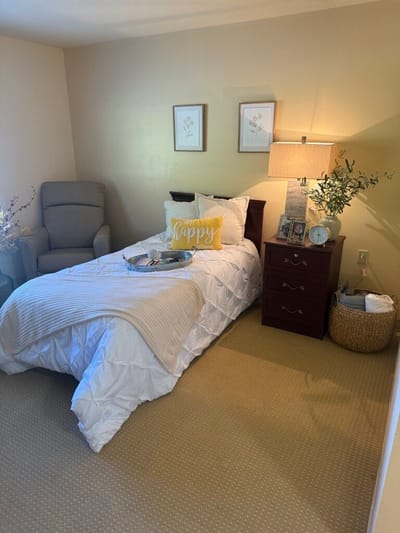 Cozy private resident room with a warm ambiance