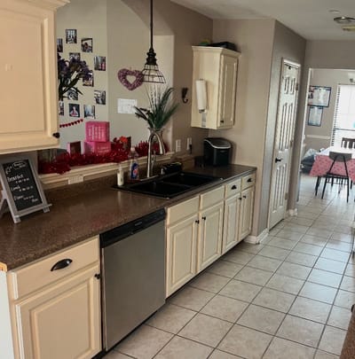 Bright kitchen area in a senior living facility