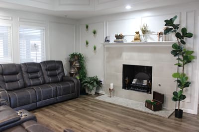 Cozy interior living area with furniture and decor