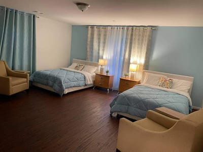 Cozy shared bedroom in assisted living facility