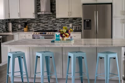 Bright interior kitchen with modern decor