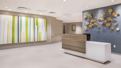 Bright reception area with modern decor