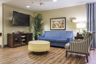 Cozy common area with seating and decor