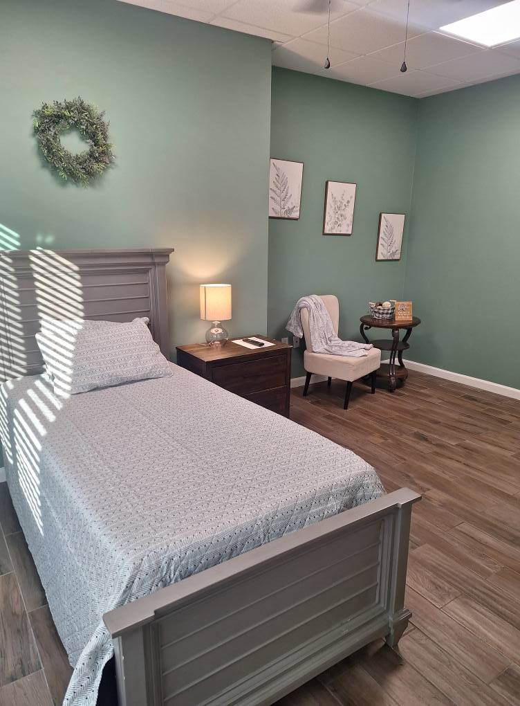 A well-decorated private resident room