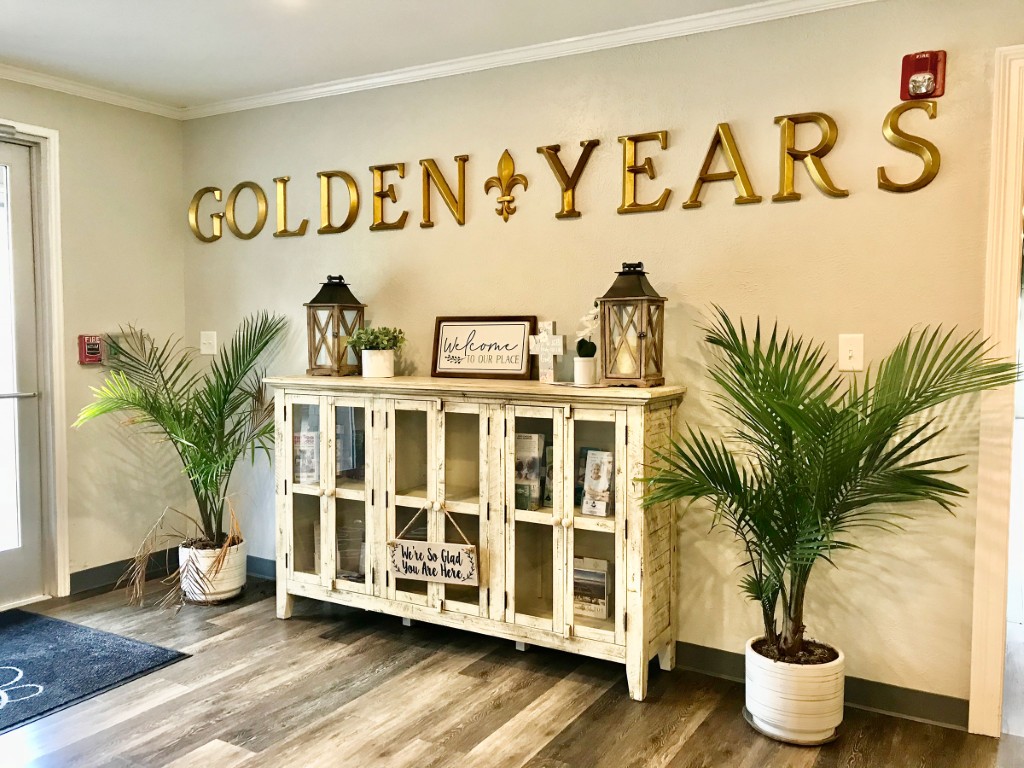 Interior decor of the Golden Years Assisted Living entrance