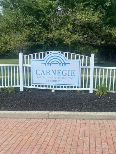 Facility sign for Carnegie Post Acute Care at Princeton
