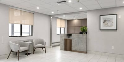 Modern common area of a senior living facility