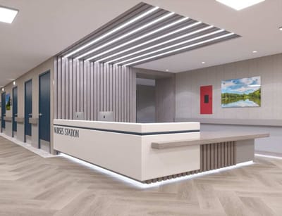 Modern nurse station in a healthcare facility