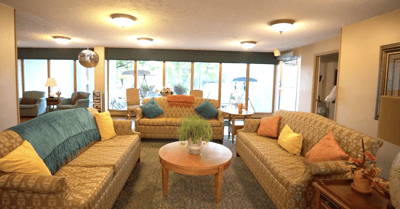 Common area with seating and natural light