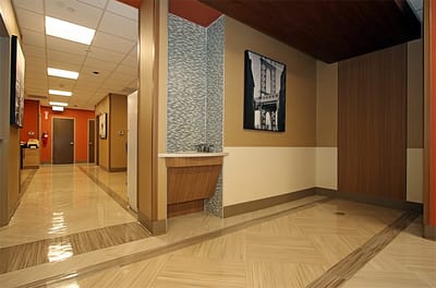 A hallway inside a senior living facility