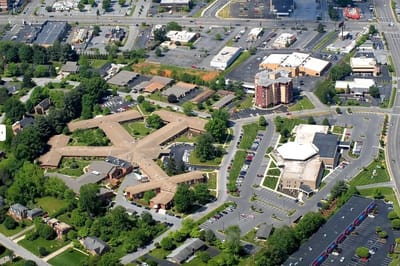 Aerial view of the assisted living community layout