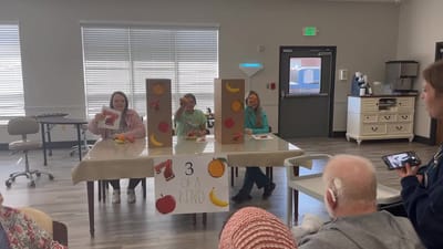 Residents participating in an activity at the facility