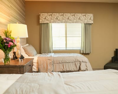 Cozy resident room with window and decorative accents