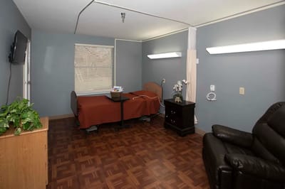 Simple interior view of a resident's room