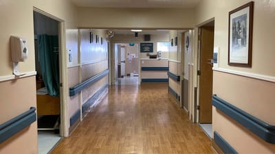 Interior hallway of a care facility