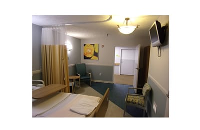 Bright private room in a nursing facility
