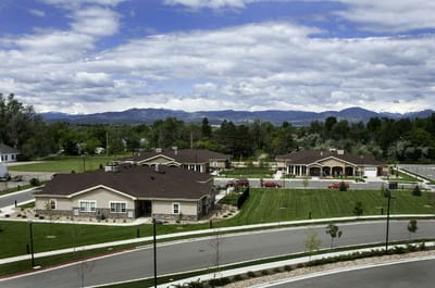 Aerial view of the Green House Homes at Mirasol campus