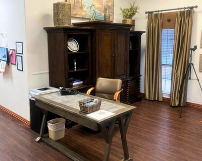 Interior view of a facility office with furniture