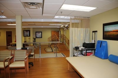 Therapy room with equipment and seating