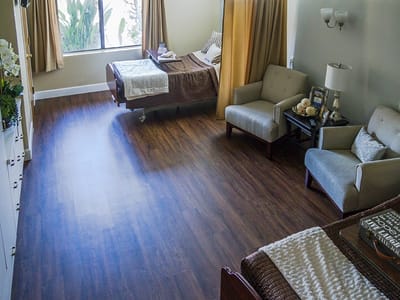 Clean and spacious resident room with two beds