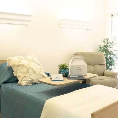 Cozy resident room with comfortable furnishings