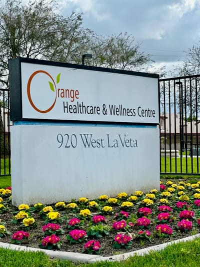 Exterior sign of Orange Healthcare & Wellness Centre