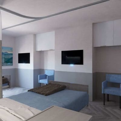 Private resident room with modern furnishings