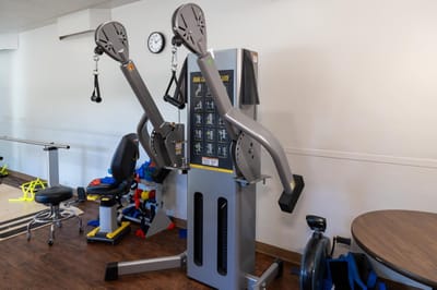 Fitness equipment in a therapy room