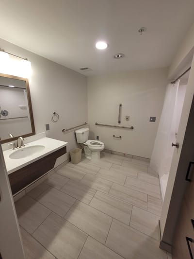Accessible bathroom with modern fixtures