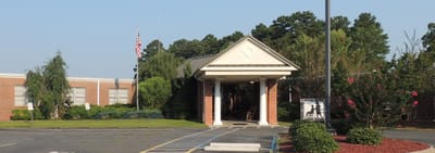 Entrance of Brown Nursing Home with landscaping