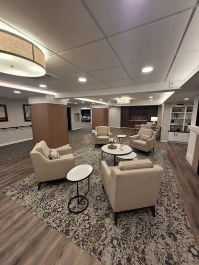 Comfortable seating area in a common space