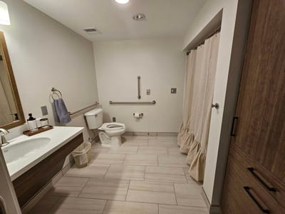 Accessible bathroom in assisted living facility