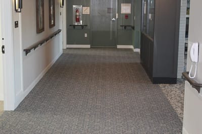 Interior hallway in a care facility