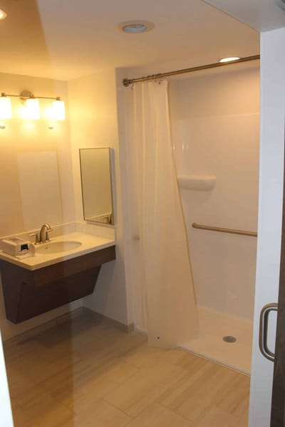 Accessible bathroom with modern fixtures